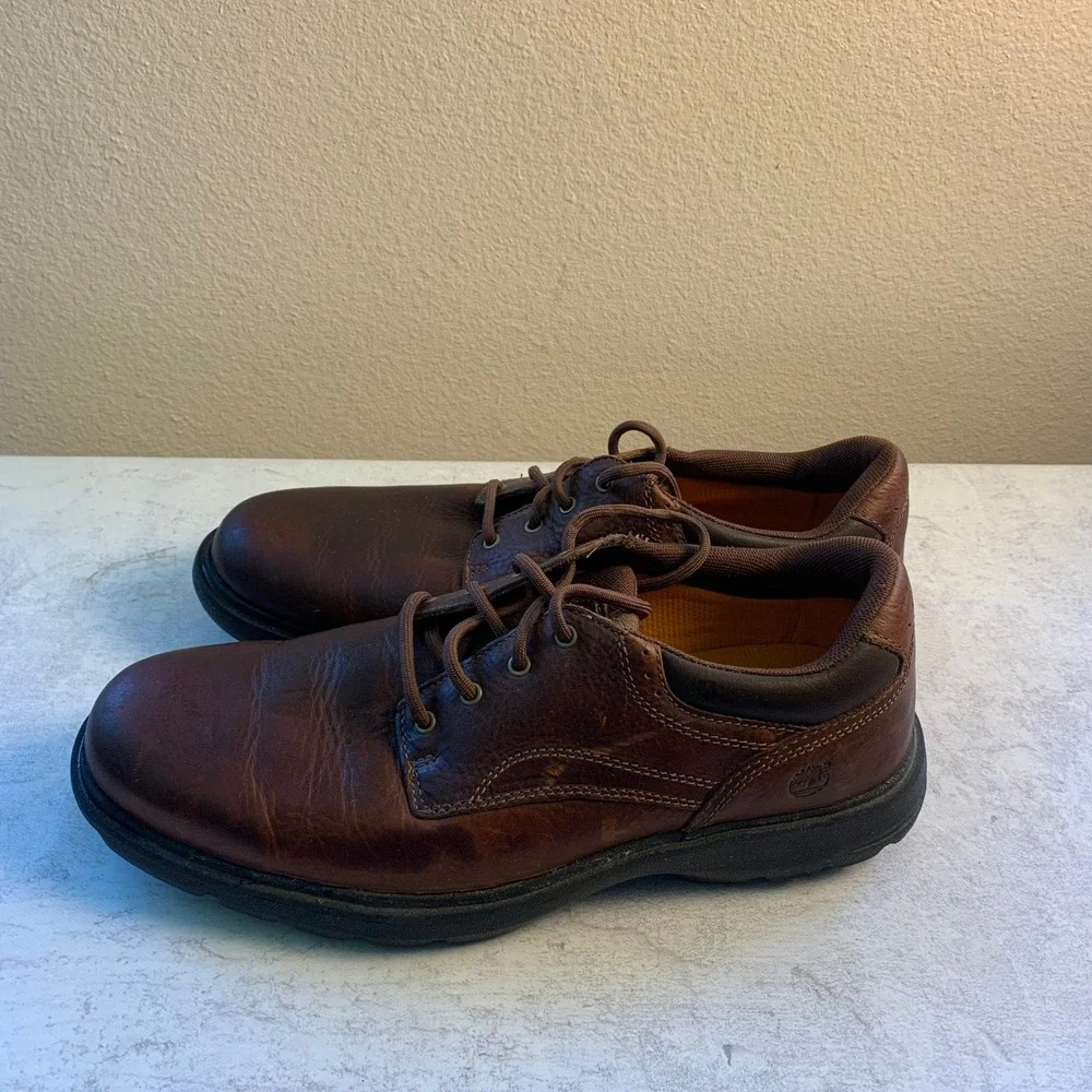 Timberland Earthkeepers 5127A Brown Leather Plain Toe Oxford Mens 9.5 City Prem.